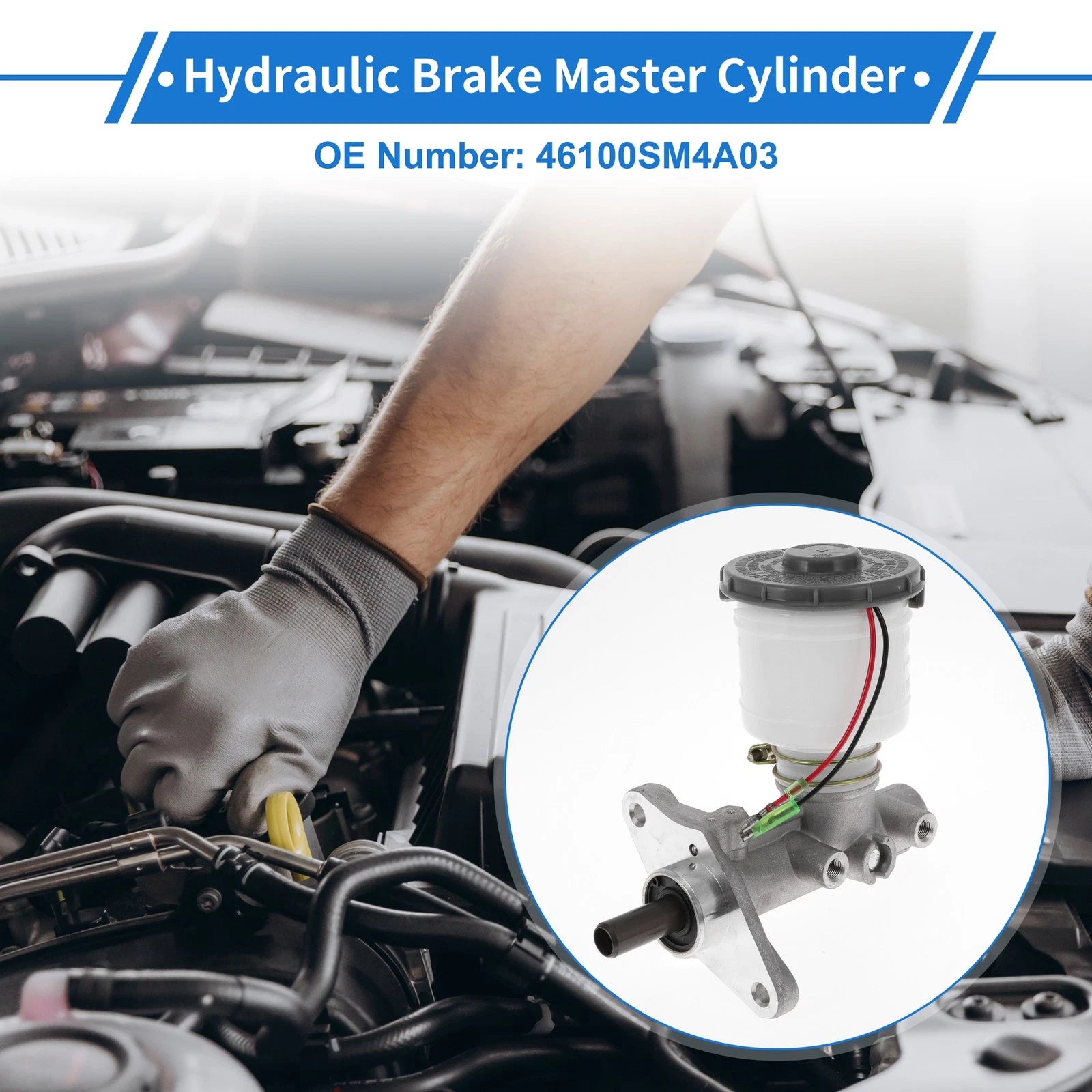 Brake Master Cylinder with Reservoir No. 46100SM4A03 for Honda Accord (1990–1995)
