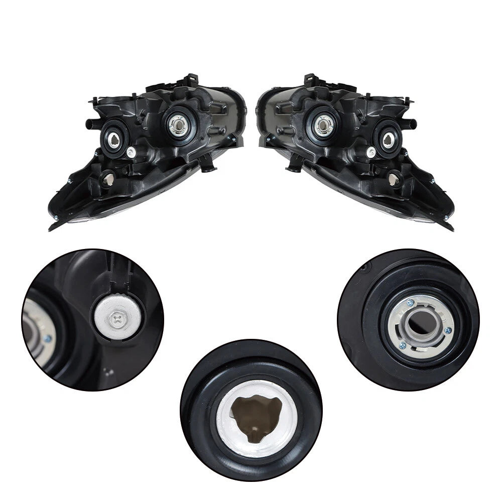 Set of 2 Halogen Black Headlights for Nissan Rogue (2008–2013)