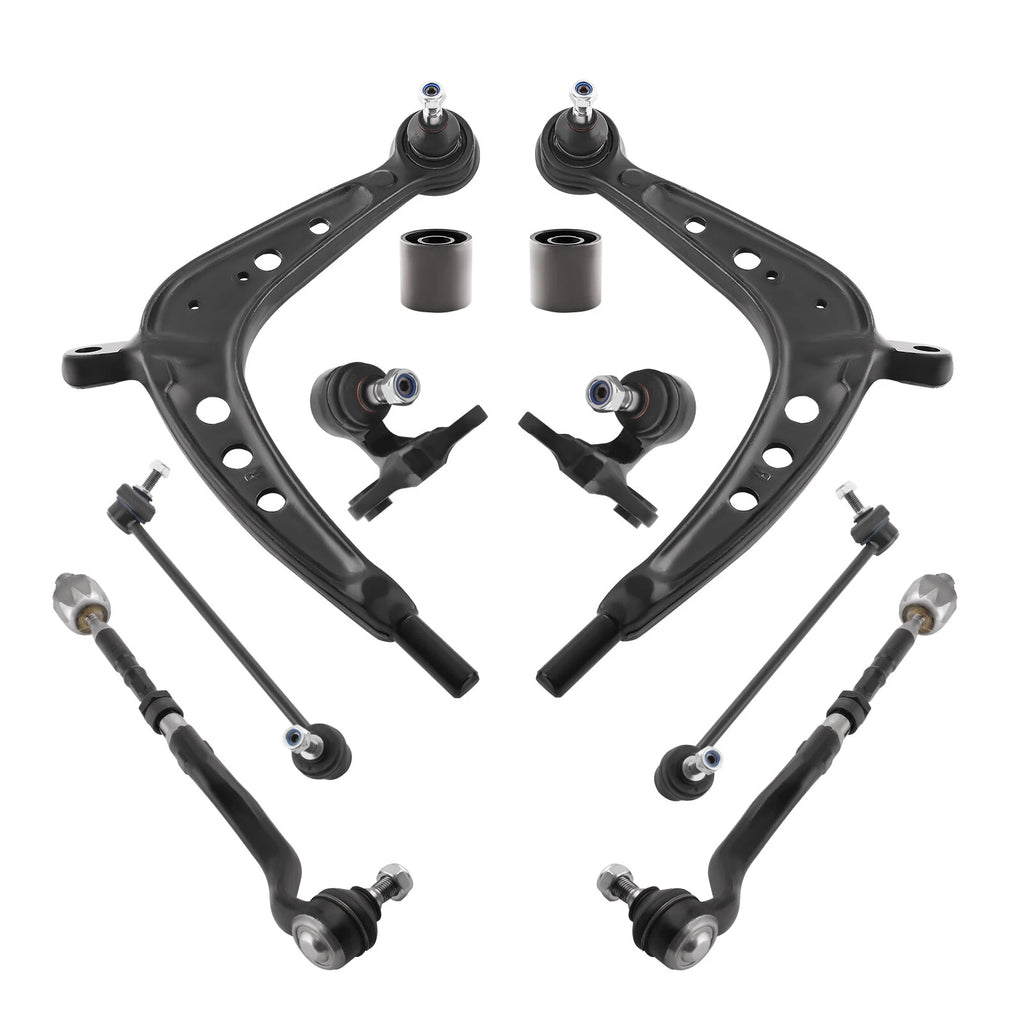 Front Control Arms w/ Ball Joints Tie Rods Retainer Kit for BMW E46 325xi 330xi (1999–2006)
