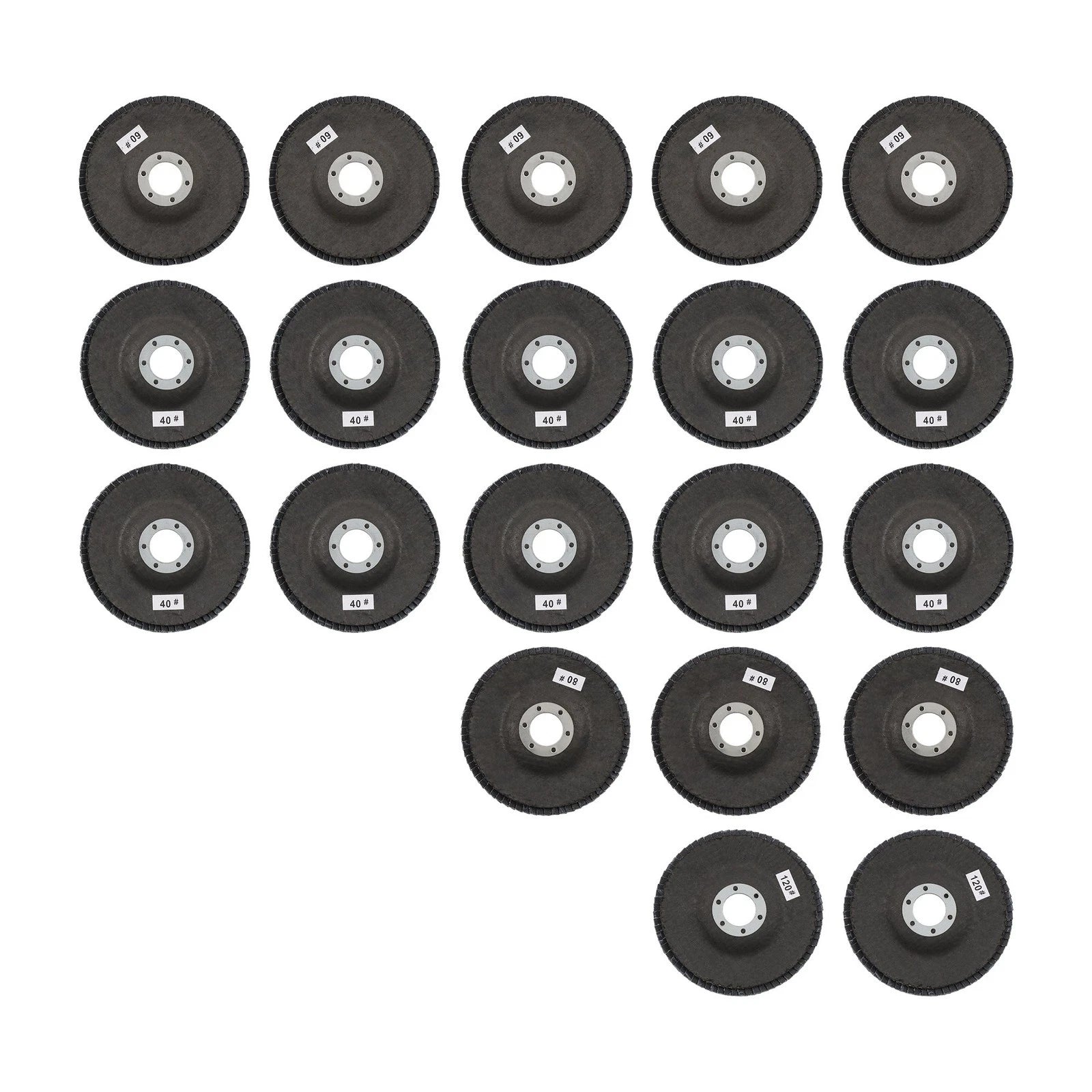 20 PCS T29 Flap Discs 4.5" x 7/8" for Angle Grinder (Grit 40/60/80/120)
