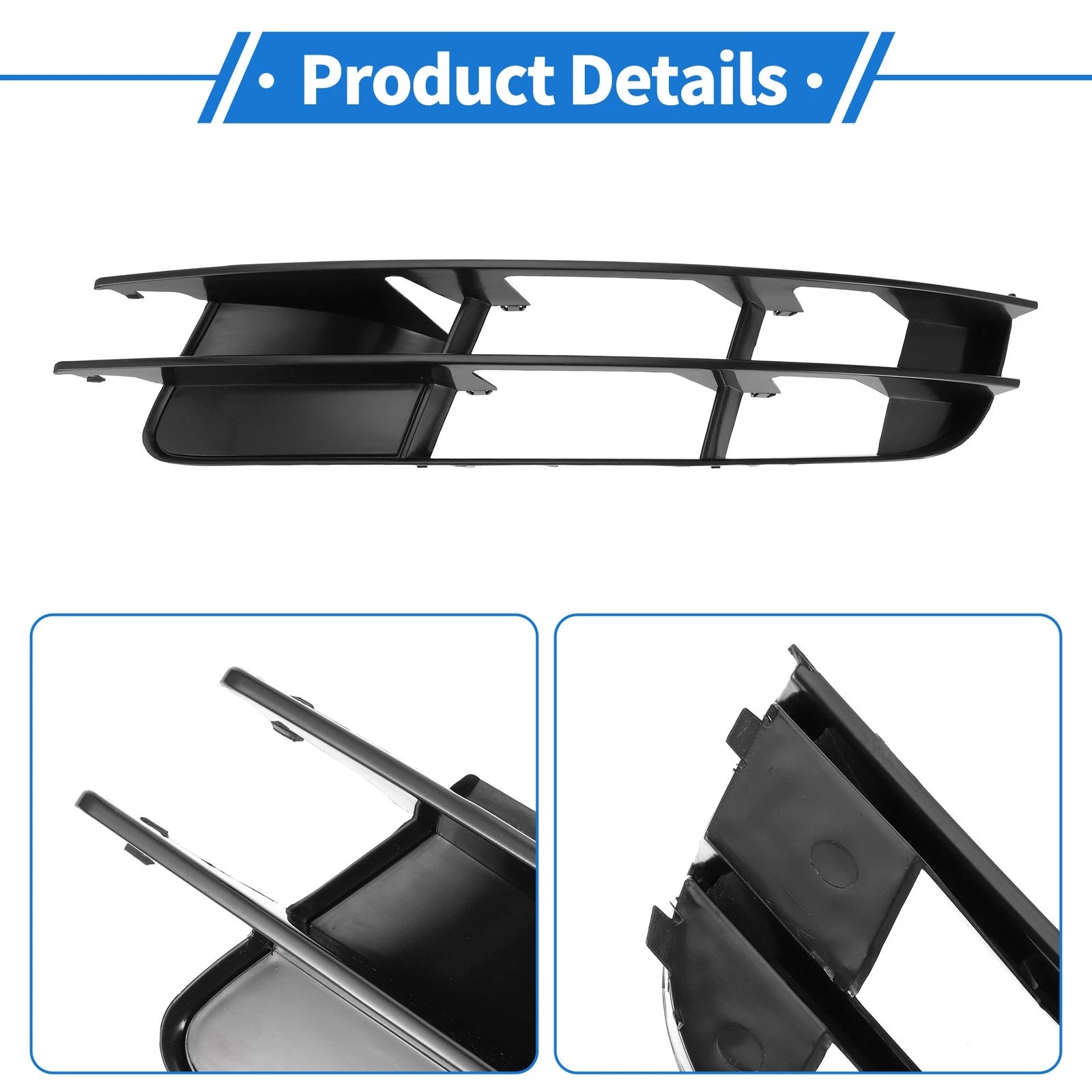 1pc Front Left Fog Light Grill for Audi Q7 (2007–2009) No. 4L0807681 ABS Black