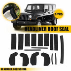 17PCS Hardtop Headliner Roof Seal for Jeep Wrangler JK (2007–2018)
