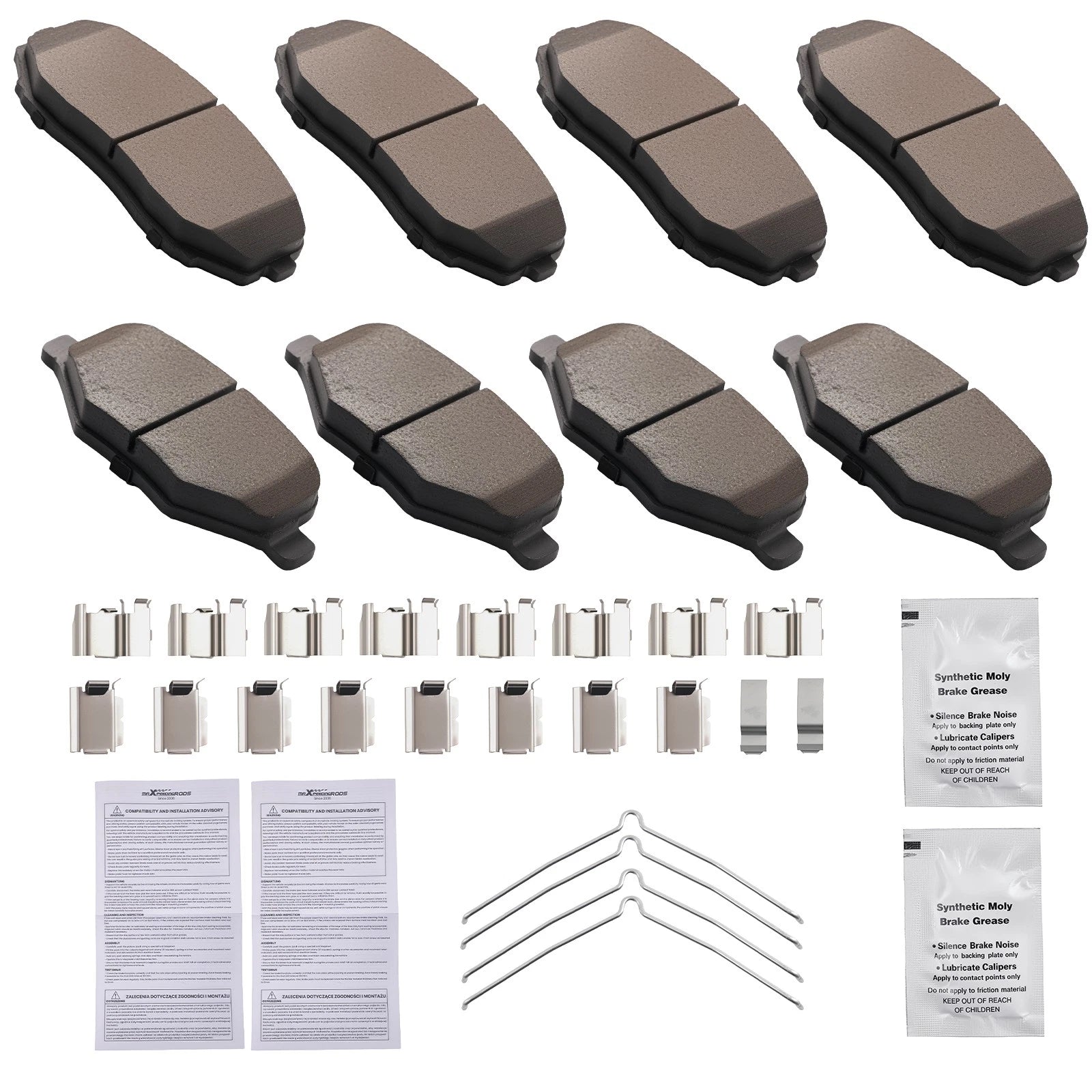 Front and Rear Ceramic Brake Pads for Ford Edge and Lincoln MKX (2011-2015)