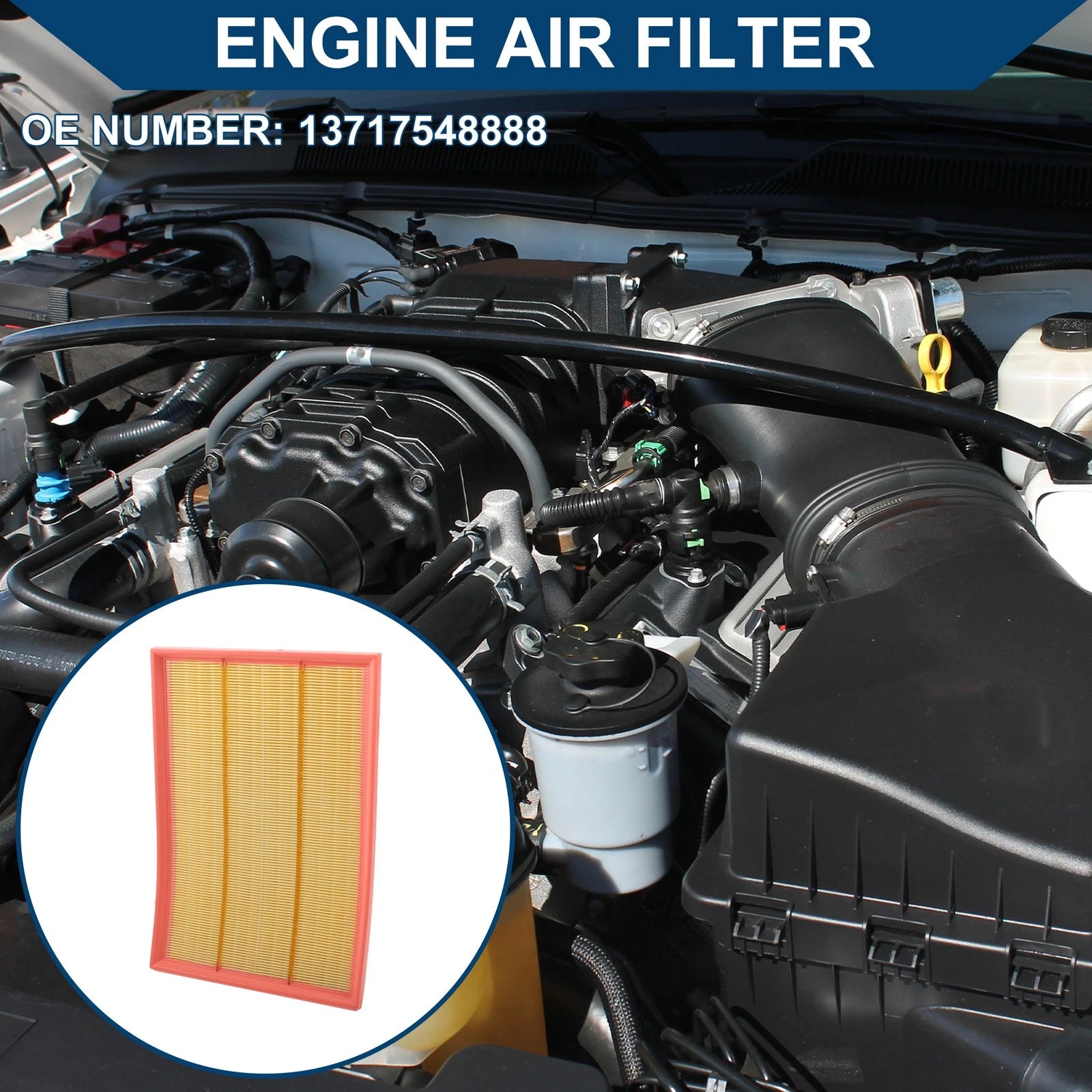Car Engine Air Filter No. 13717548888 for BMW X5 3.0si (2007–2008)