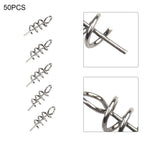 50pcs Lure Pogo Pins Spring Lock Pin Stainless Steel for Fishing Gear