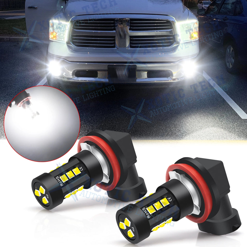 6000K White LED Fog Light Bulbs for Dodge Challenger 2015–2020 and Dart 2013–2016