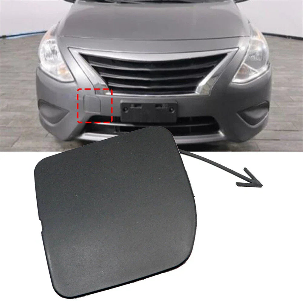 Front Bumper Tow Hook Cover Cap ABS Black for Nissan Versa (2015-2016)