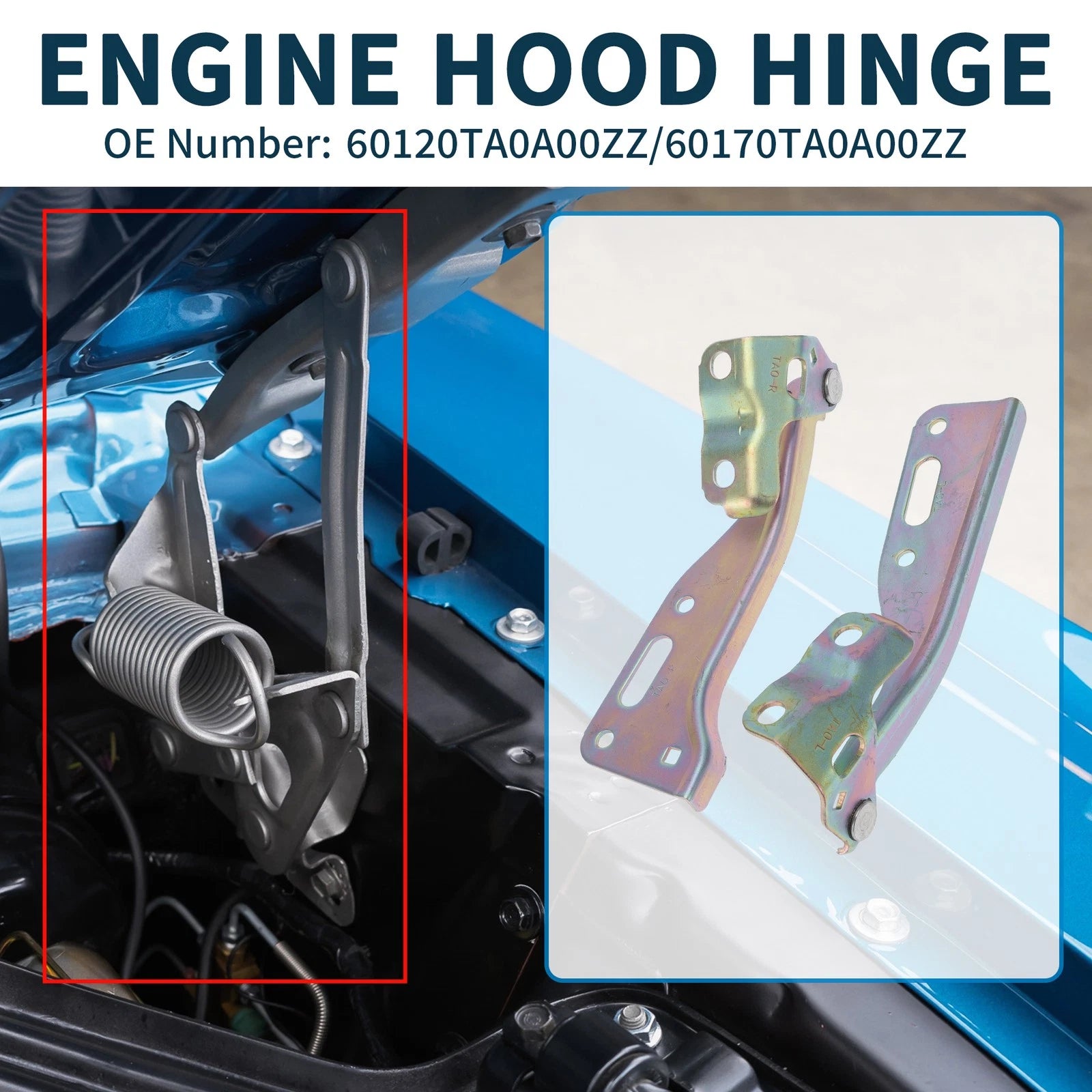 Hood Hinges Set of 2 for Honda Accord (2008–2012) No. 60120TA0A00ZZ