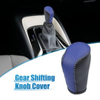 Gear Shifting Knob Cover for Mazda 3 (2011–2013) Black Faux Leather Blue Line