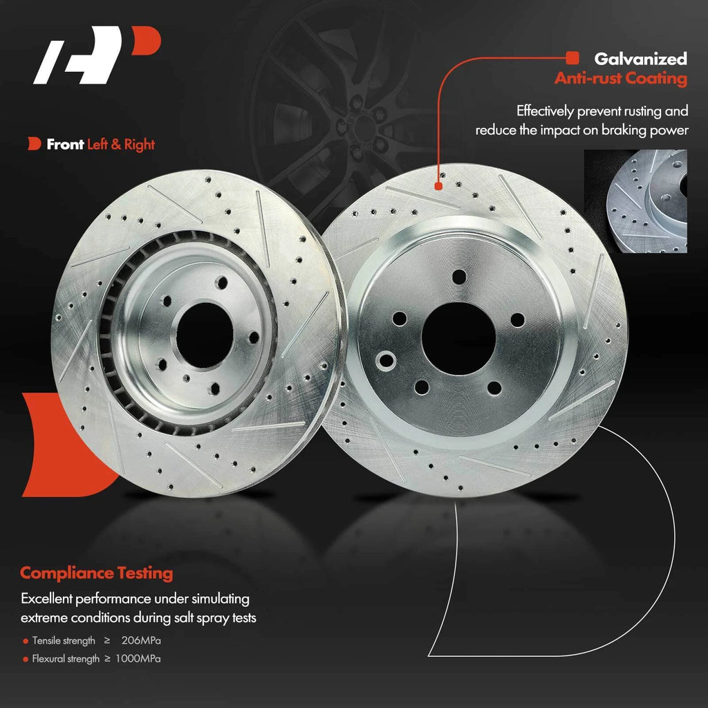 Set of 4 Drilled Brake Rotors for Nissan 350Z (2003–2008)