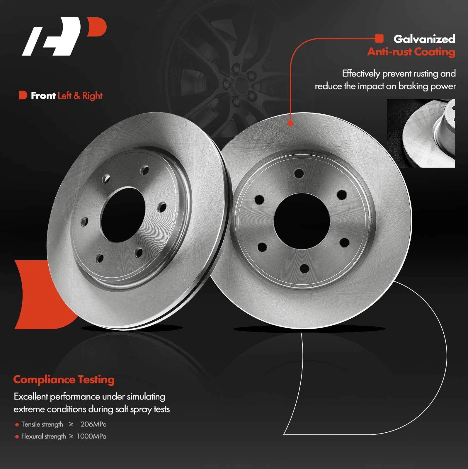 Front Brake Rotors & Pads for INFINITI QX56 Nissan Titan (2004–2015)