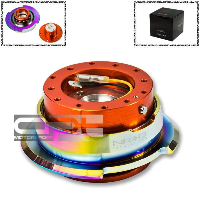 NRG Quick Release Hub Adapter for Steering Wheel (Gen-2.8) - Orange/Neo Chrome