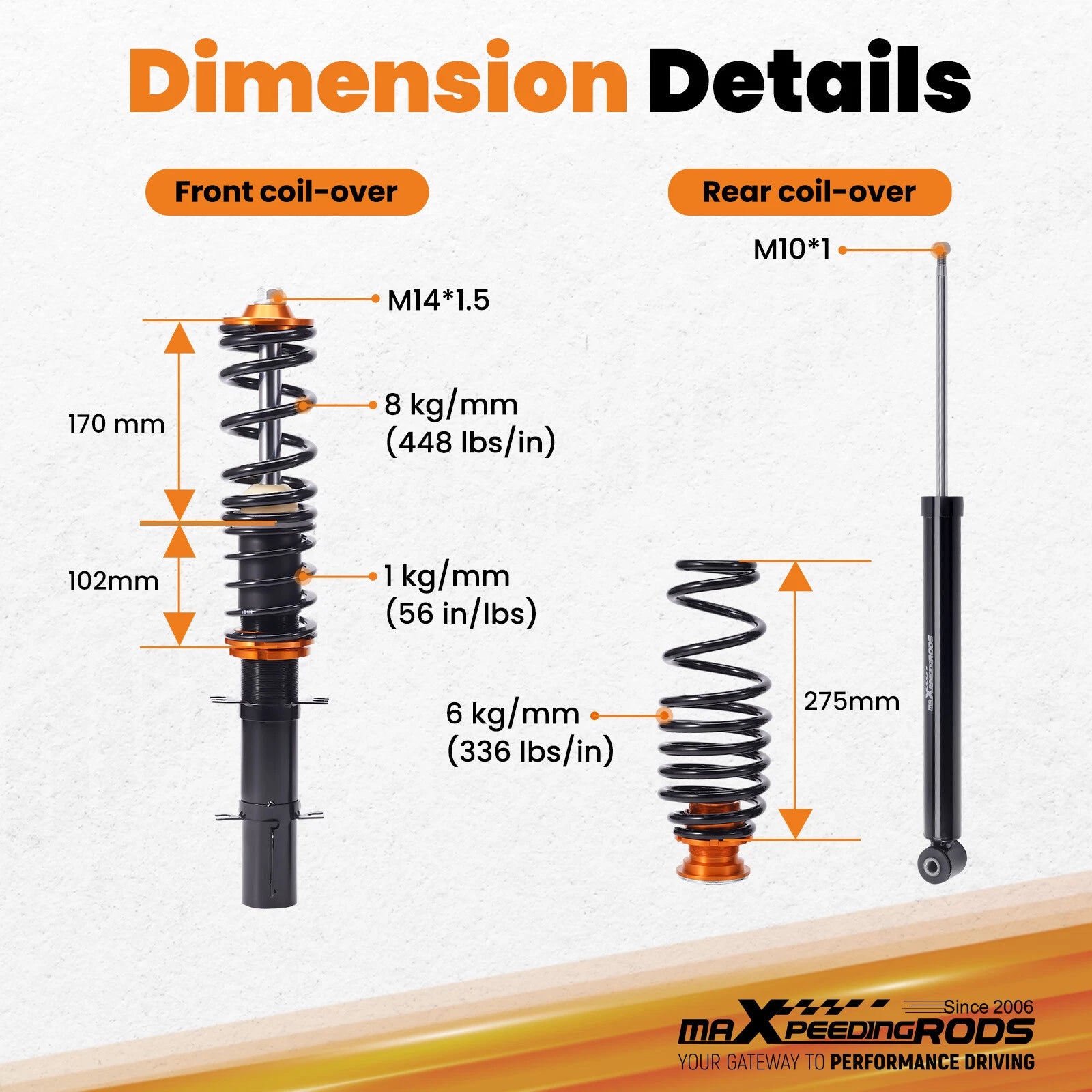 Coilovers Suspension Kit for VW Golf Jetta MK4 (1999-2004)