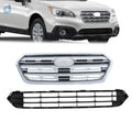 2PC Black Chrome Grille Set for Subaru Outback (2015–2017)