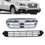 2PC Black Chrome Grille Set for Subaru Outback (2015–2017)