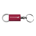 Stripe Logo on Burgundy Anodized Aluminum Valet Keychain for Dodge