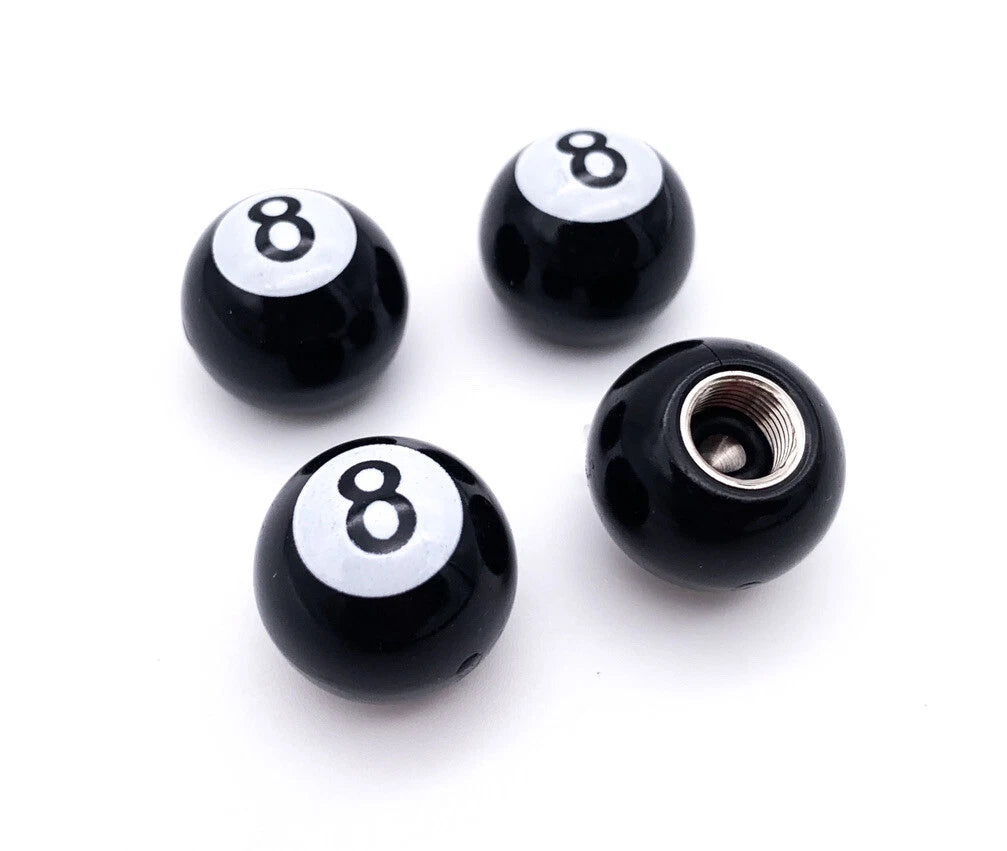 Valve Stem Caps Tire Wheel Set for Hot Rod Car Truck ATV (Black/White)