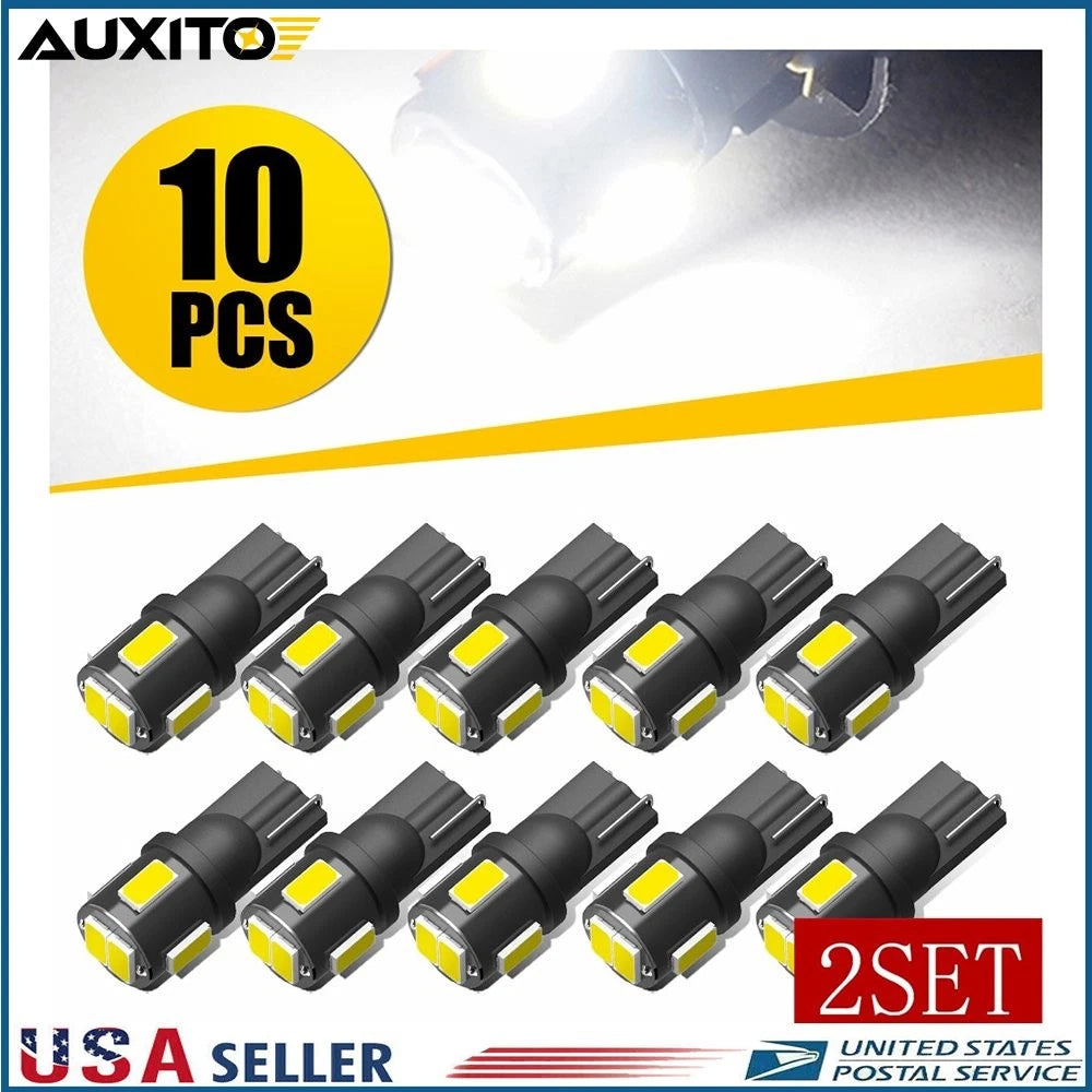 2X T10 Wedge White SMD LED Bulbs for License Plate (194, 168)
