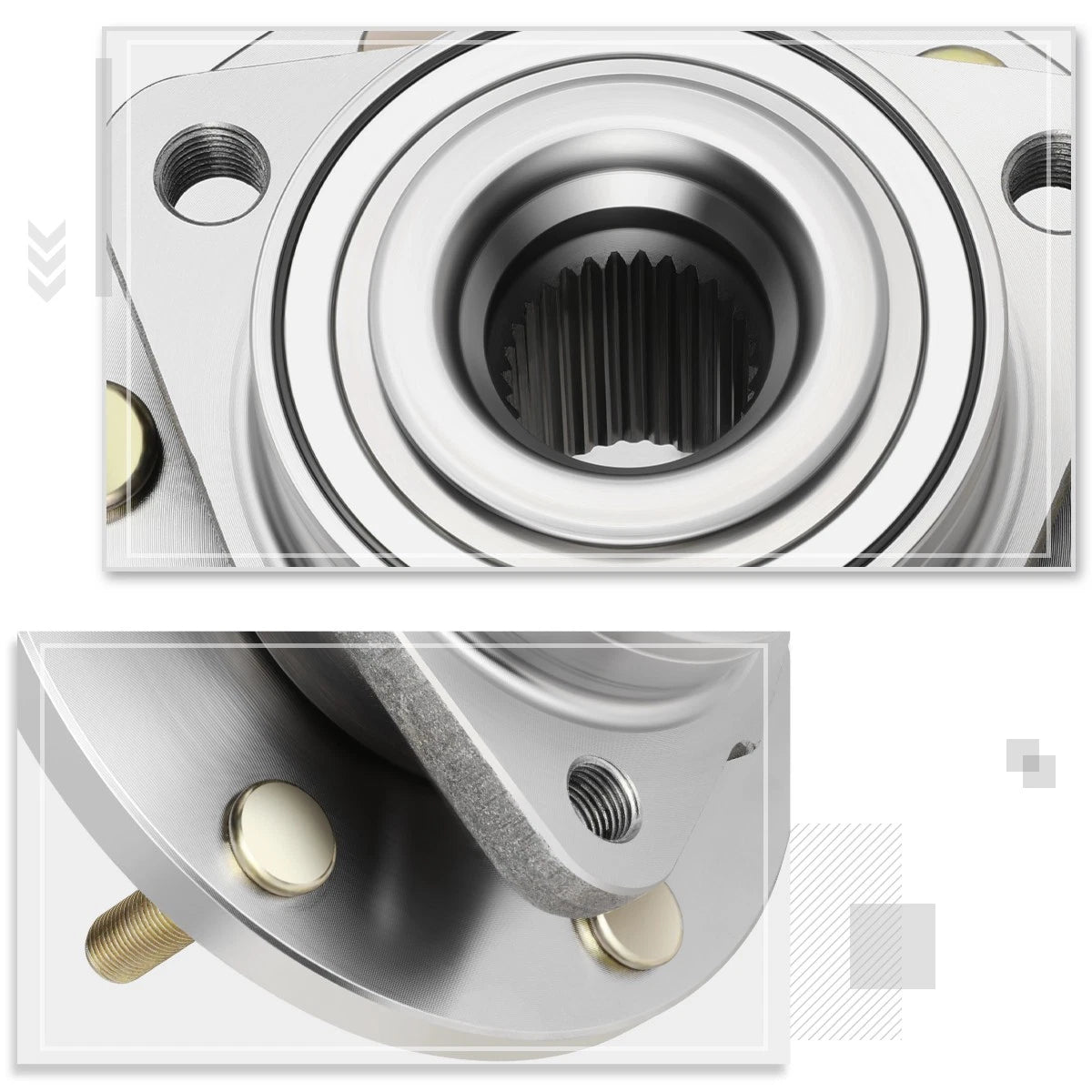 Front Wheel Hub Bearing Kit w/ ABS Sensor for Infiniti QX56/Nissan Titan (2004–2007)