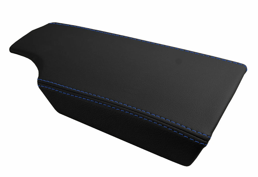 Leather Console Lid Armrest Cover for Porsche 987 Cayman (2005–2012) Blue Stitch