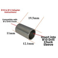 Chuck Conversion Sleeve for B10 to B12 and B12 to B16 Mills