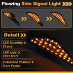 Set of 2 Side Marker Fender Lights 63237271008 for BMW X3 F25 (2011–2017) Smokey Lens