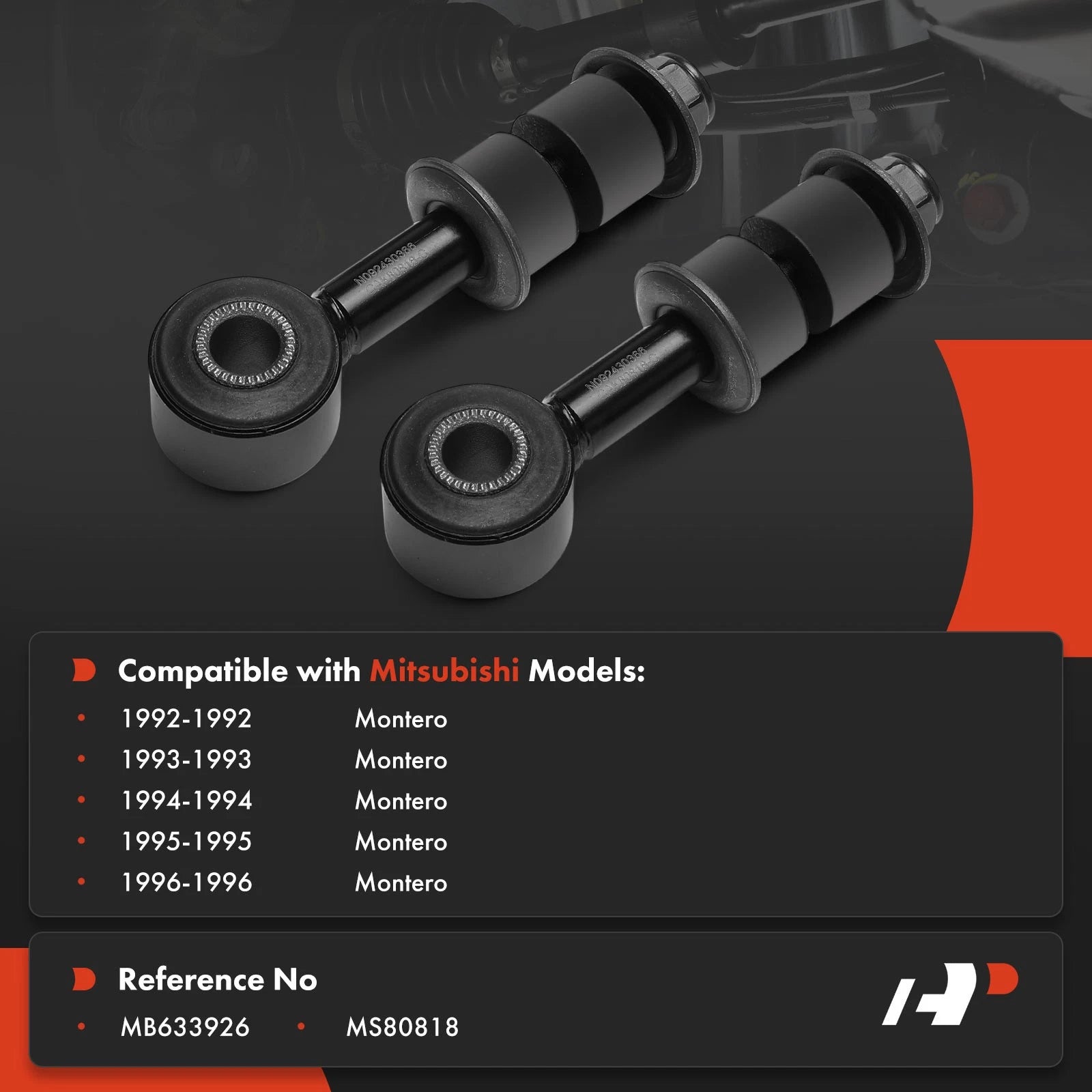 2X Front Stabilizer Bar Link for Mitsubishi Montero (1992-1996)