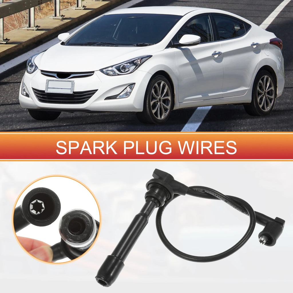 Set of 4 Spark Plug Wire Ignition Coil Cables No. 27501-23A00 for Hyundai Elantra 