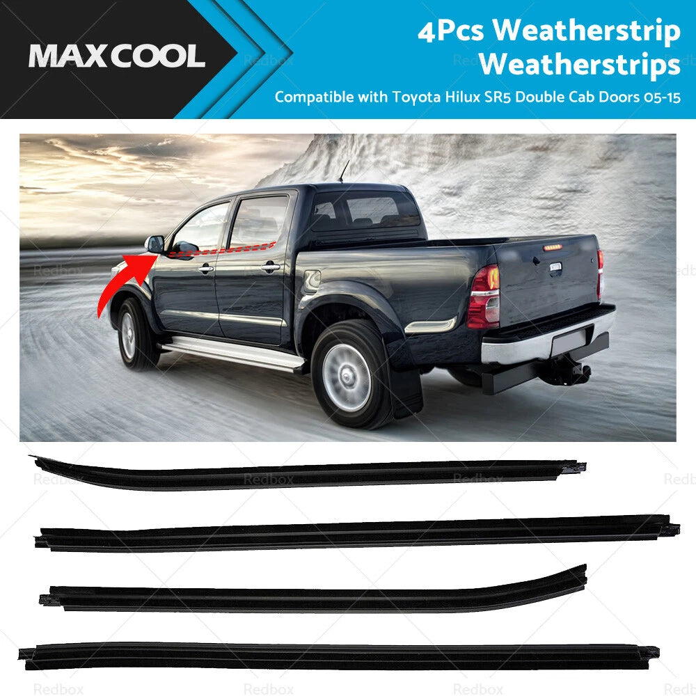 4X Window Moulding Trim Weather Strip for Toyota Hilux SR5
