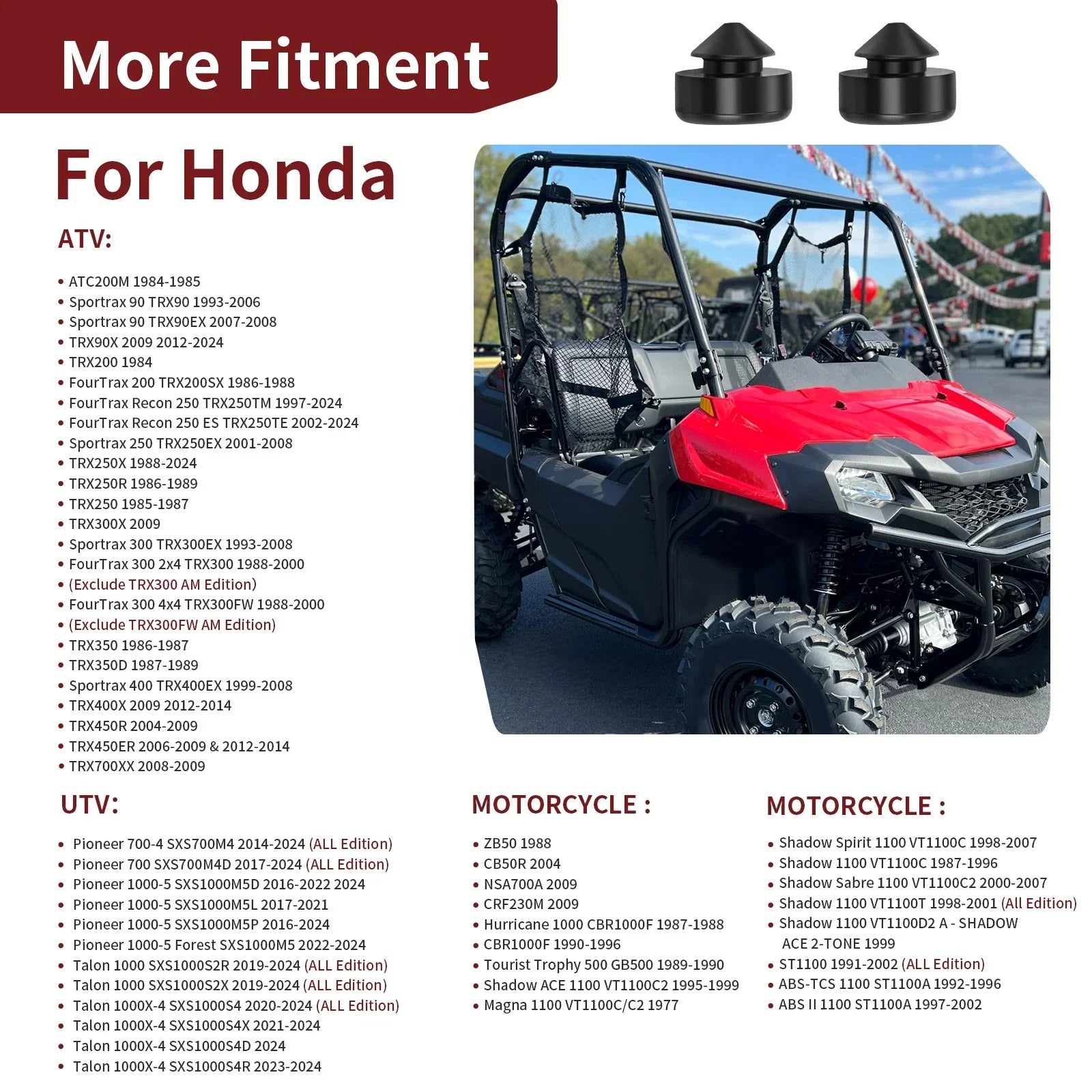 2 x Seat Rubber Cushion for Honda FourTrax TRX300X