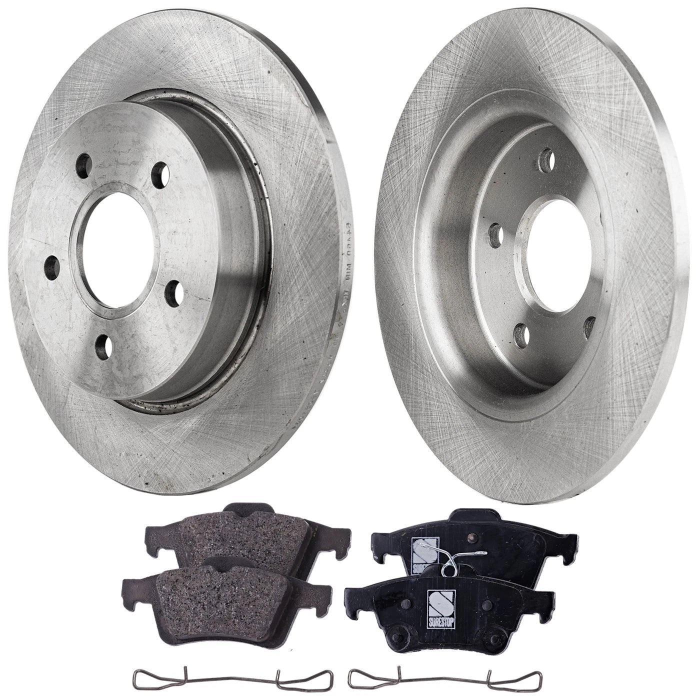 Rear Brake Disc Rotors and Pads Kit for Ford Focus (2012–2018)