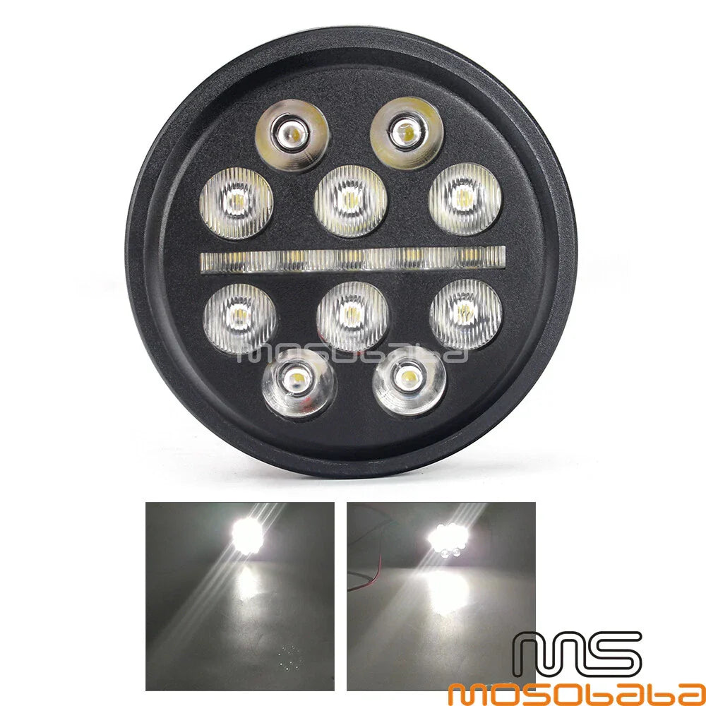 6000K Round LED Fog Passing Headlight DRL Lights for Harley Electra Glide