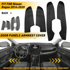 Microfiber Leather Armrest Door Panel Cover for Nissan Rogue (2014–2020)