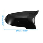 Pair Rear View Mirror Cover Shell Trim for BMW 528i (2011–2016) Bright Black