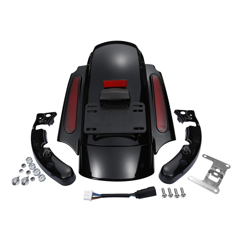 5" Stretched Hard Saddlebags & Rear LED Fender for Harley Road Glide (2009–2013)