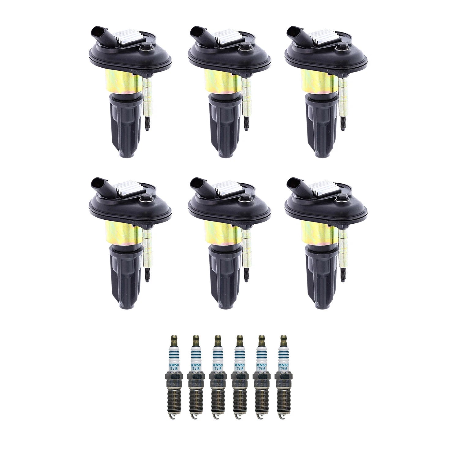 Denso 6 Ignition Coils & 6 Iridium Spark Plugs for Bravada Trailblazer (2002–2009)