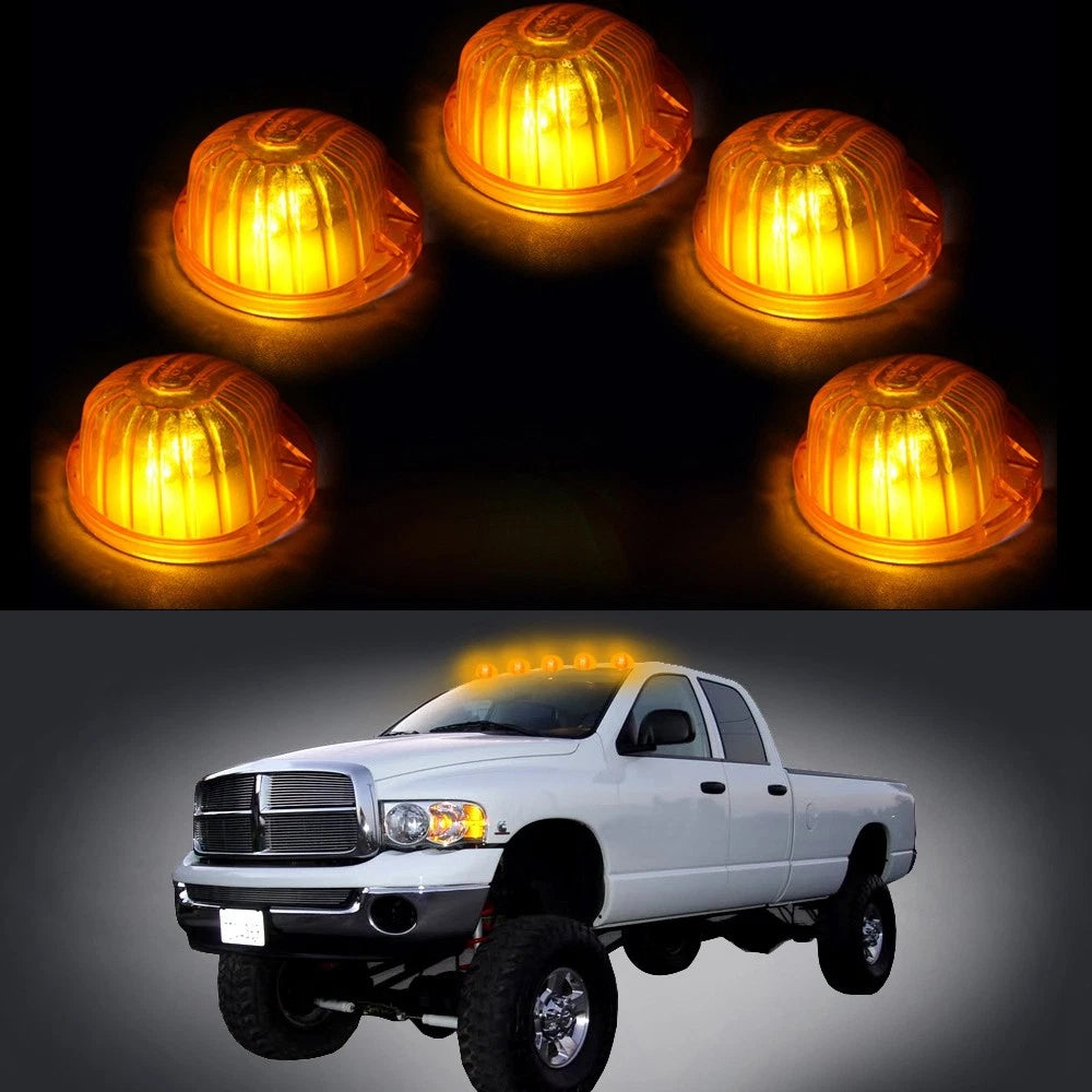 5X Amber Cab Clearance Marker Light + 3528 T10 White LED for Chevy C/K (1973–1987)