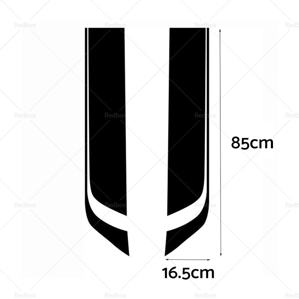 2X Black Racing Car Hood Stripe Decal Vinyl Sticker Universal