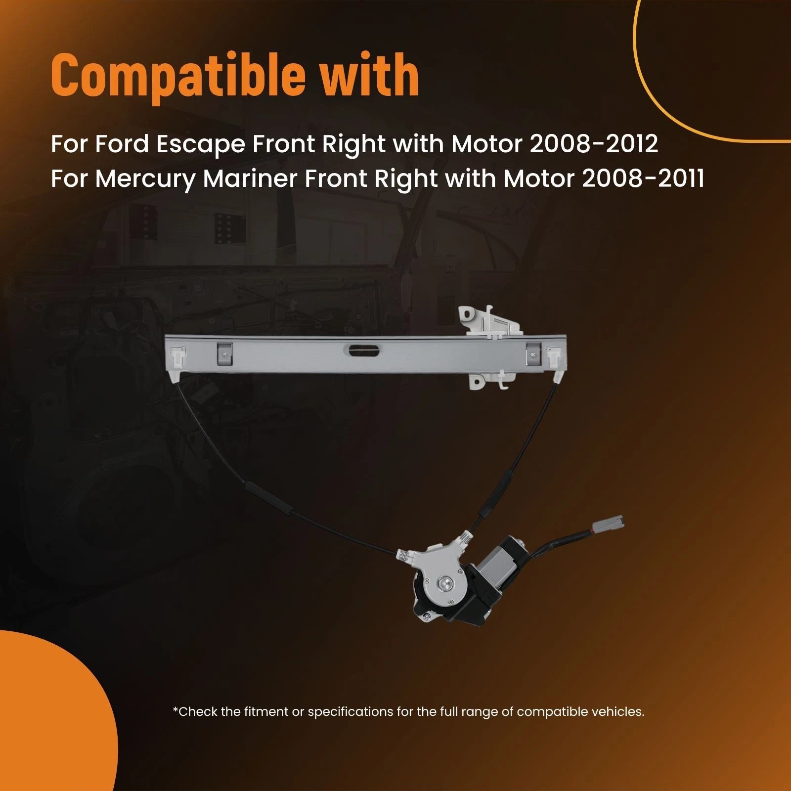 Front Right Window Regulator Assembly for Ford Escape (2001–2012) 8L8Z7823200A