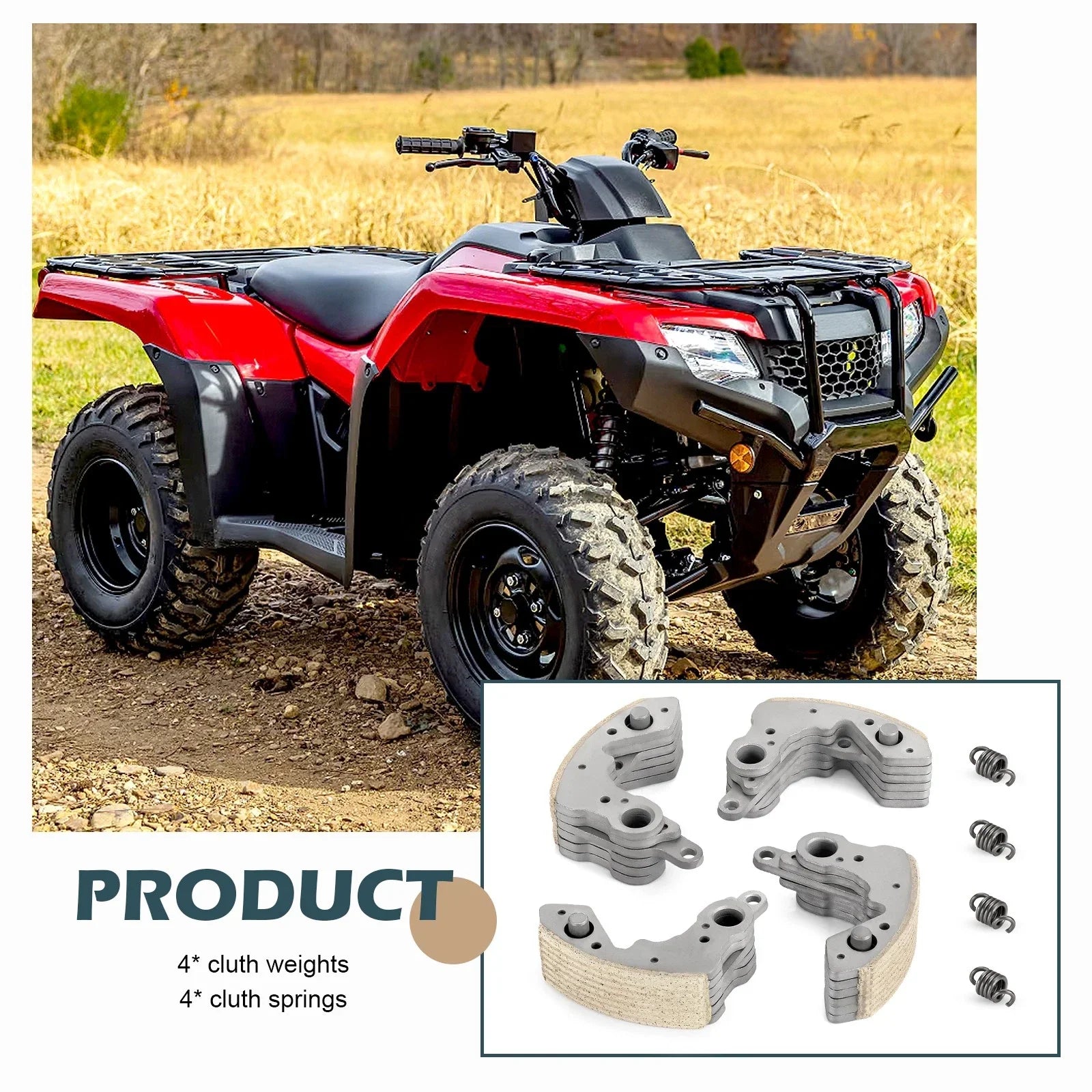 Weights Clutch Shoes w/Springs Honda Rancher 420 TRX420 FA/FPA (2009–2024)