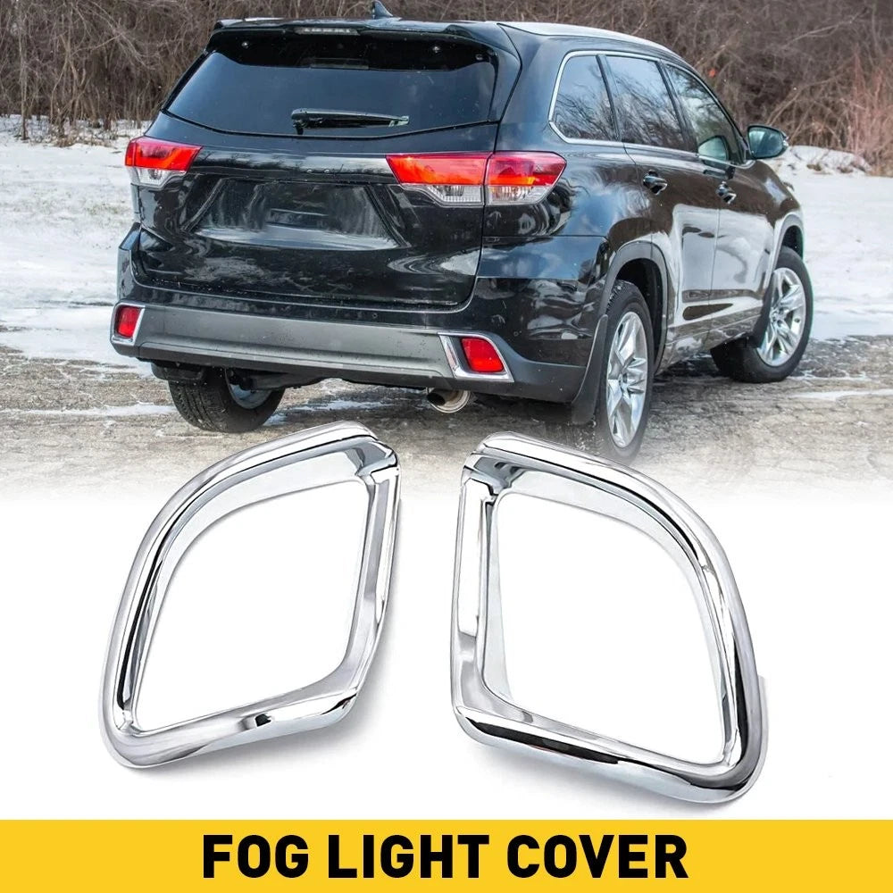 2X Chrome Rear Bumper Fog Light Lamp for Toyota Highlander (2014–2019)