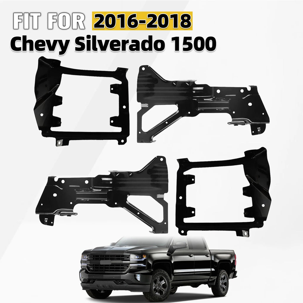 Set of 4 Front Bumper Support Mount Brackets for Chevy Silverado 1500 (2016–2019)