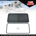 48" Horizontal Slider RV Window for Cargo Trailer (with Screen)