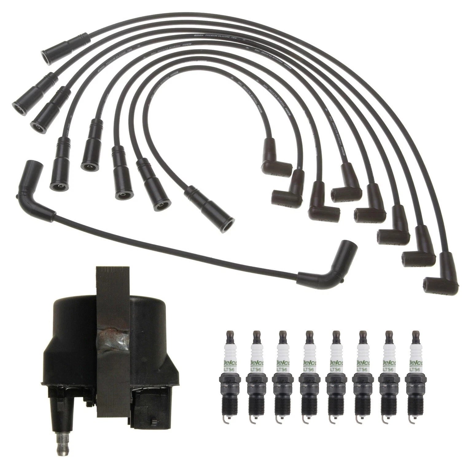 Ignition Wires Coil & 8 Spark Plugs Kit ACDelco for Chevrolet 5.7L V8
