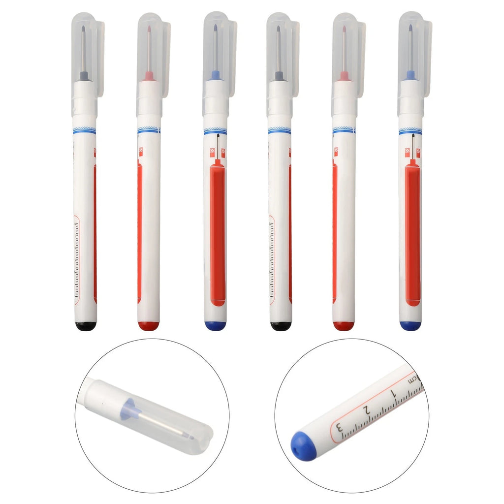 6X Waterproof Long Head Markers for Furniture and Woodworking Projects