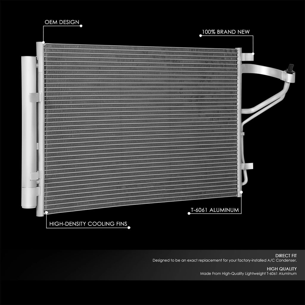 A/C Condenser for Hyundai Elantra/Elantra GT (2011–2013) OE Style Aluminum