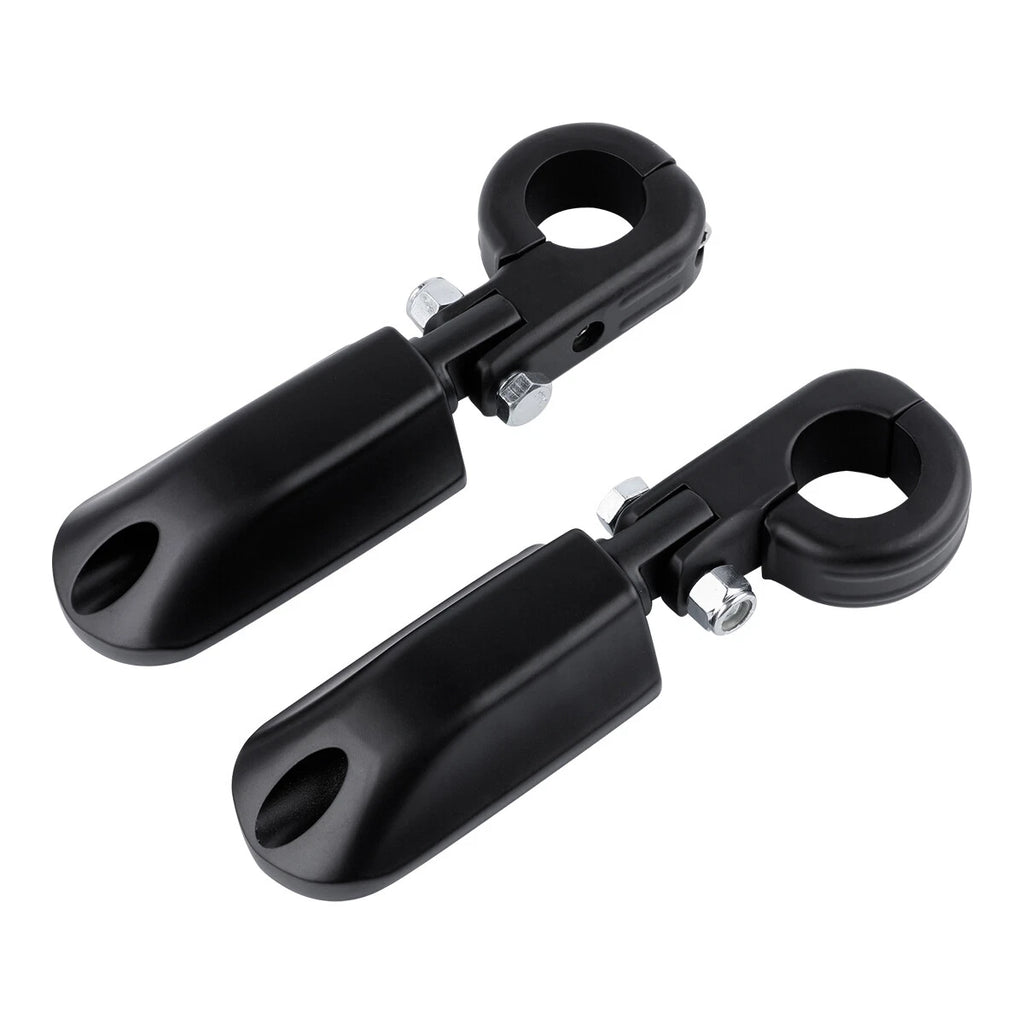 1-1/4" Matte Black Engine Guard Foot Pegs for Harley Touring Sportster
