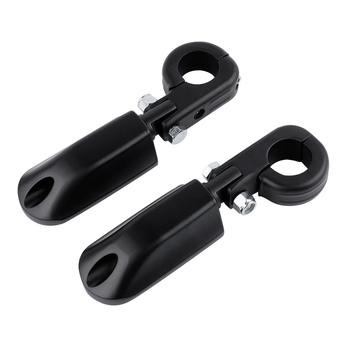 1-1/4" Matte Black Engine Guard Foot Pegs for Harley Touring Sportster