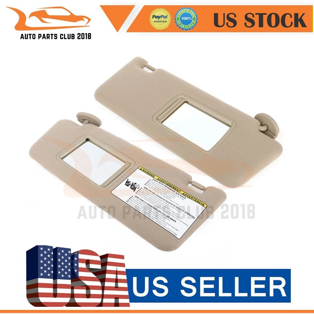 Sun Visor Pair for Toyota Tacoma (2005–2009) Tan Beige