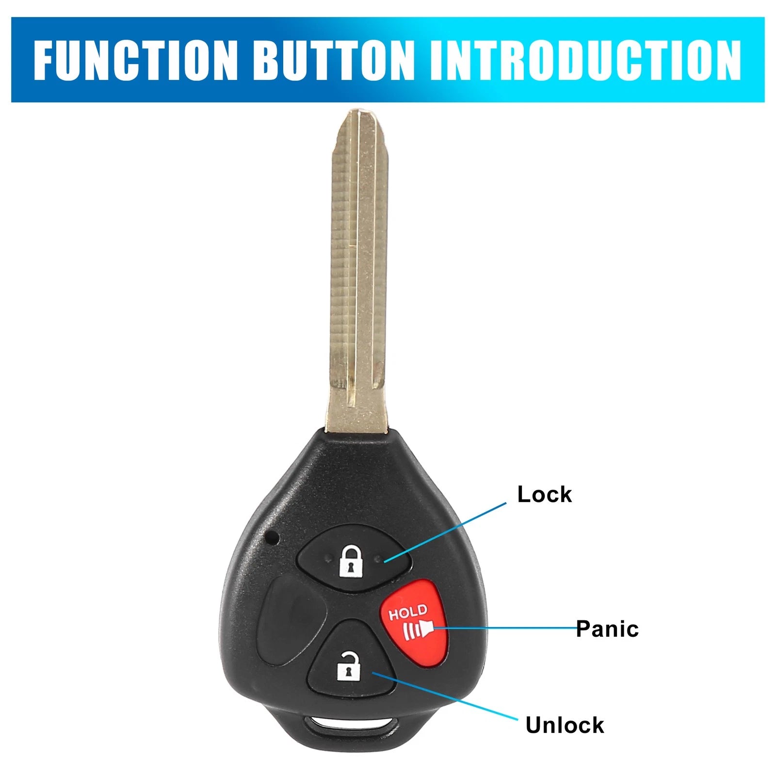 Uncut Key Remote Case HYQ12BBY for Toyota Camry (2007–2010) 3 Buttons